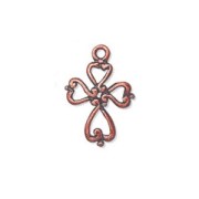 Cross charm 20x14mm Old copper tone x1|raw }}
