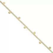 3.2mm Curb chain with small discs - Satin Gold Tone x50cm