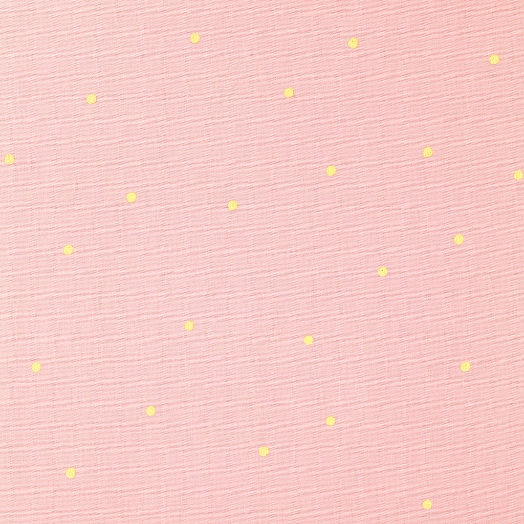 Poplin Cotton Fabric Nature Matters Metalized Golden Dots Blush Xcm Perles Co