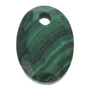 14x10mm Gemstone faceted oval sequin - Malachite x1