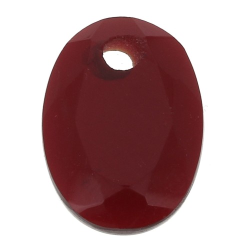 Oval faceted pendant 14x10 mm imitation gemstone - Hydro Garnet x1