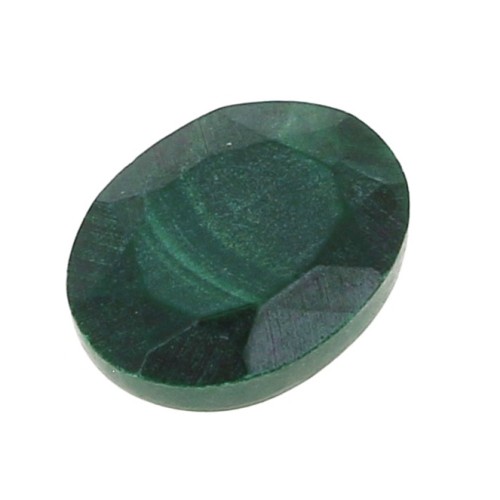8x6mm Faceted oval cabochon - Malachite x1