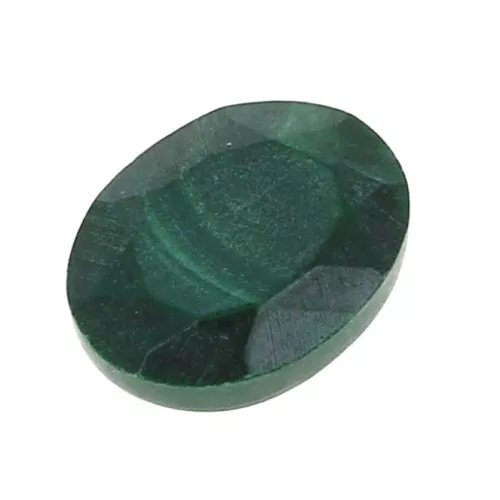 8x6mm Faceted oval cabochon - Malachite x1