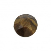 6mm round faceted flat back cabochon - Tiger Eye x1