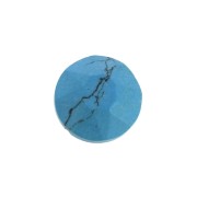 6mm round faceted flat back cabochon - Imitation Turquoise x1