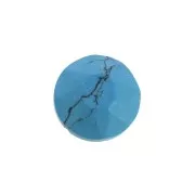 6mm round faceted flat back cabochon - Imitation Turquoise x1