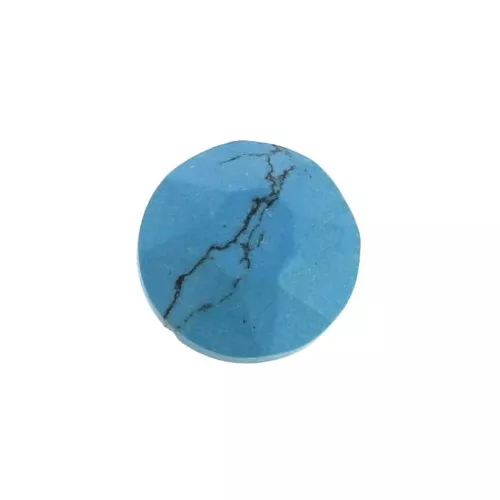 6mm round faceted flat back cabochon - Imitation Turquoise x1