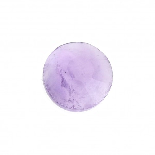 6mm round faceted flat back cabochon - Amethyst x1