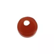 6mm Round dyed Gemstone sequin - Red Agate x1
