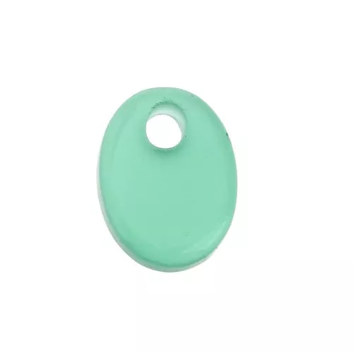 8x6mm Gemstone oval sequin - Green Agate x1