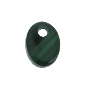 8x6mm Gemstone oval sequin - Malachite x1