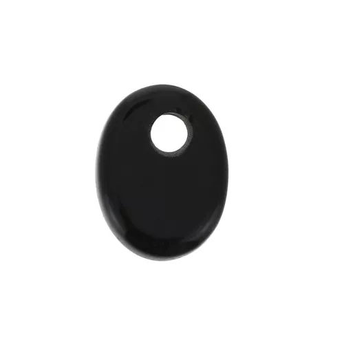 8x6mm Gemstone oval sequin - Black Onyx x1