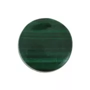 8mm Gemstone round Puck - Malachite x1