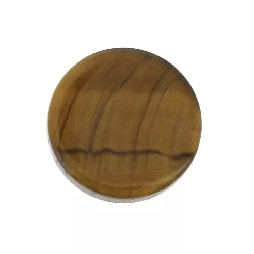 8mm Gemstone round Puck - Tiger Eye x1