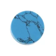 8mm Gemstone round Puck - Imitation Turquoise x1
