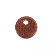 8mm Round Gold Stone sequin - Imitation SunStone x1