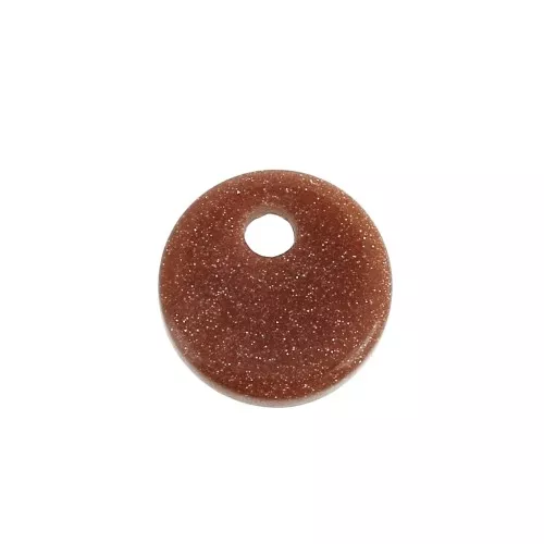 8mm Round Gold Stone sequin - Imitation SunStone x1