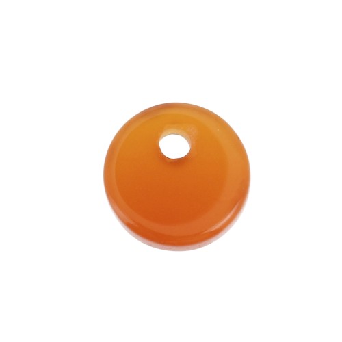 8mm Round dyed Gemstone sequin - Red Agate x1