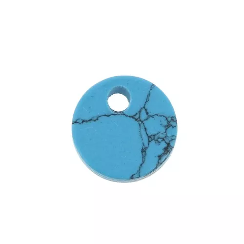 8mm Round Gemstone sequin - Imitation Turquoise x1