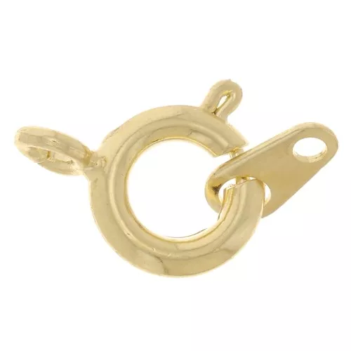 Golden springing clasp with tag 7mm x1