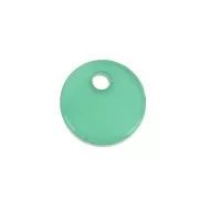 8mm Round Gemstone sequin - Green Agate x1