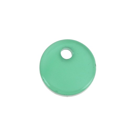 8mm Round Gemstone sequin - Green Agate x1