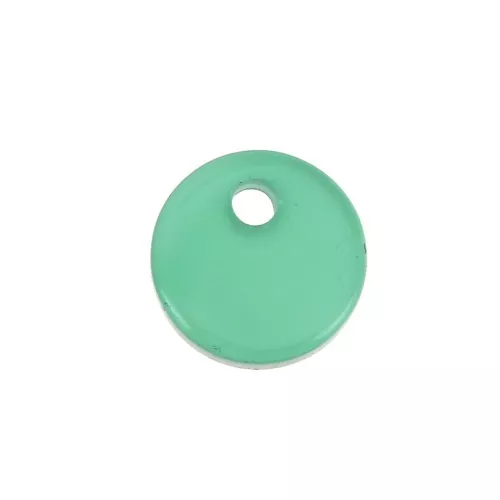 8mm Round Gemstone sequin - Green Agate x1