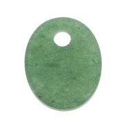 12x10mm Gemstone oval sequin - Aventurine x1|raw }}