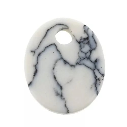 12x10mm Gemstone oval sequin - Howlite x1