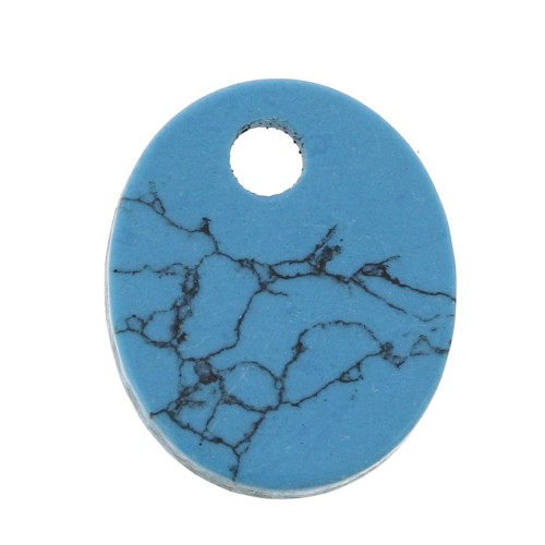 12x10mm Gemstone oval sequin - Imitation Turquoise x1