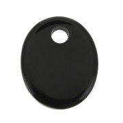 12x10mm Gemstone oval sequin - Black Onyx x1|raw }}