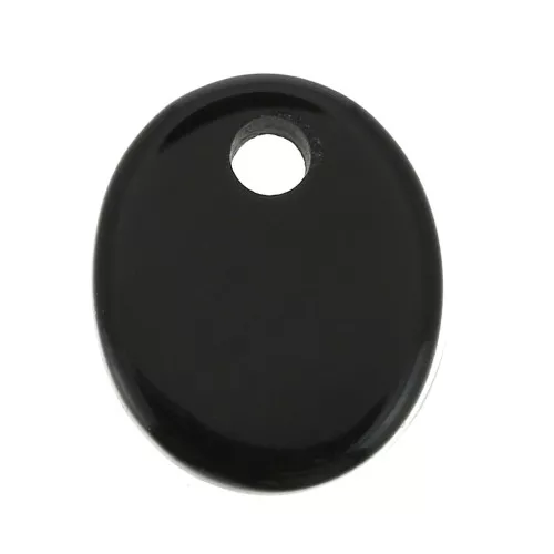 12x10mm Gemstone oval sequin - Black Onyx x1