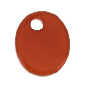 12x10mm dyed Gemstone oval sequin - Red Agate x1|raw }}