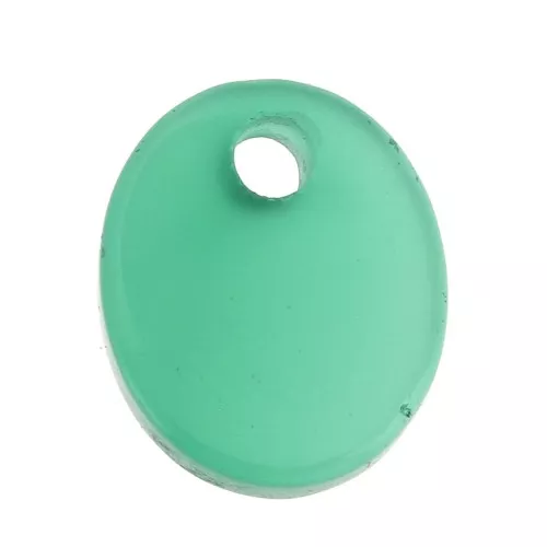 12x10mm Gemstone oval sequin - Green Agate x1