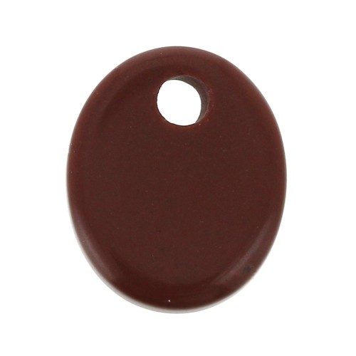 12x10mm Gemstone oval sequin - Red Jasper x1