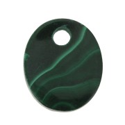 12x10mm Gemstone oval sequin - Malachite x1