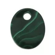 12x10mm Gemstone oval sequin - Malachite x1