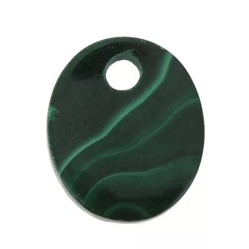 12x10mm Gemstone oval sequin - Malachite x1