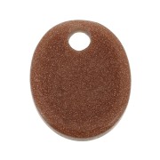 12x10mm Gemstone oval Gold Stone sequin - Imitation SunStone x1