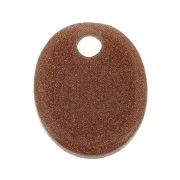 12x10mm Gemstone oval Gold Stone sequin - Imitation SunStone x1