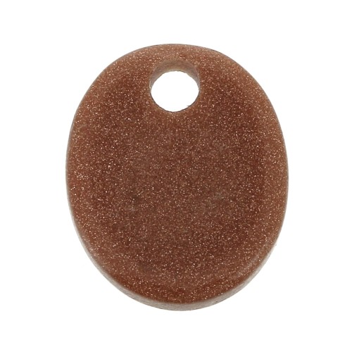 12x10mm Gemstone oval Gold Stone sequin - Imitation SunStone x1