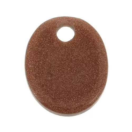 12x10mm Gemstone oval Gold Stone sequin - Imitation SunStone x1