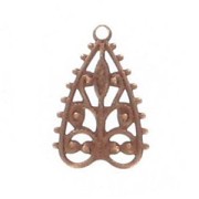 Filigree charm 18x12mm Old copper tone x1