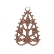 Filigree charm 18x12mm Old copper tone x1