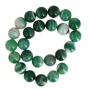 Green Lace bead 16 mm - Tinted Agate x1