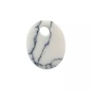 10x8mm Gemstone oval sequin - Howlite x1