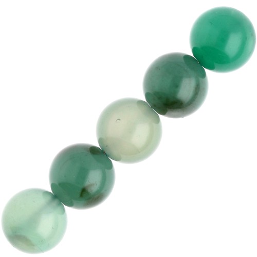 10 mm gemstone beads - Green Lace Agate x5