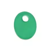 10x8mm Gemstone oval sequin - Green Agate x1