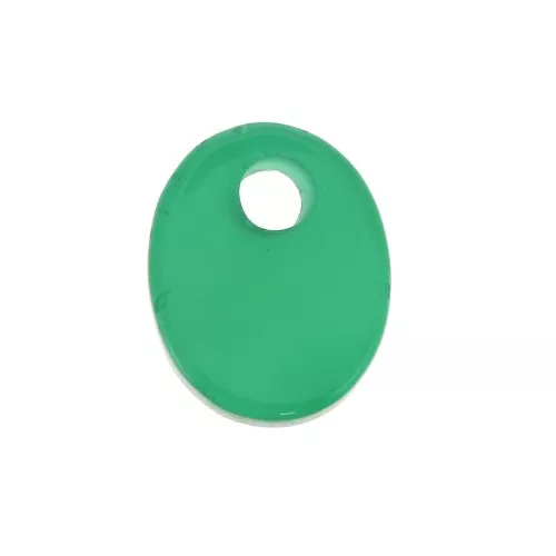 10x8mm Gemstone oval sequin - Green Agate x1