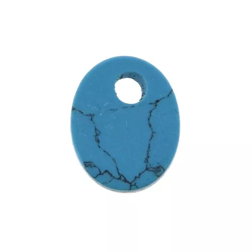 10x8mm Gemstone oval sequin - Imitation Turquoise x1